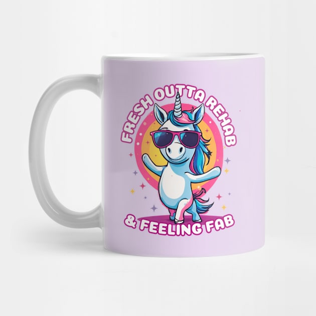 Fresh Outta Rehab Rainbow Unicorn by SOS@ddicted